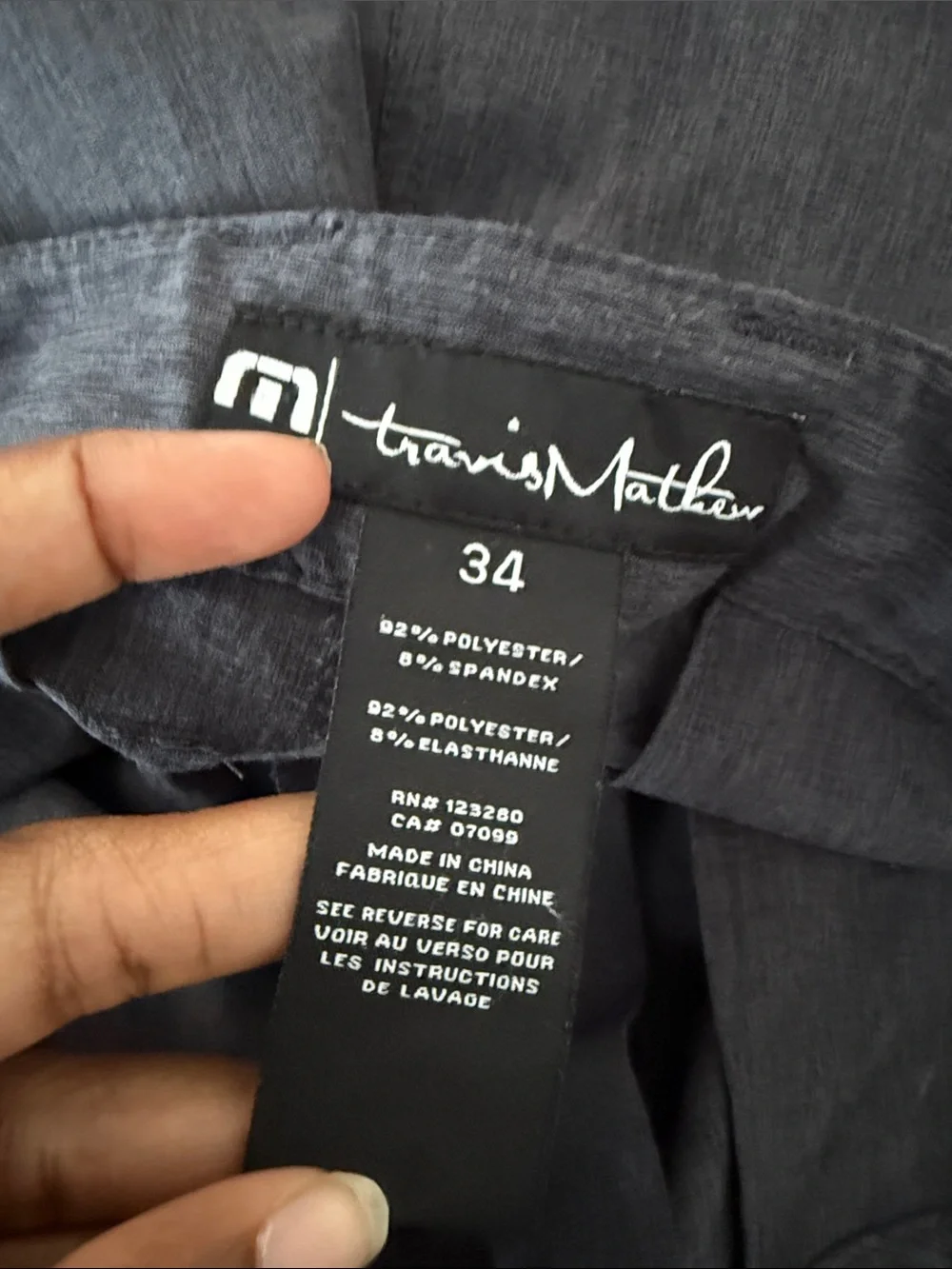 Travis Mathew Dark Charcoal performance stretch golf Pants Sz 34